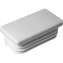 Embouts rectangulaires pour tube Ext. 45x25 mm - Ep. 1-2,5 - Blanc