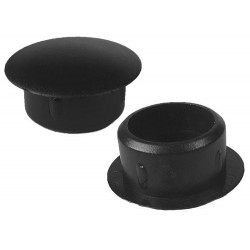 Caps à dessus plat Diam ext. 6 Col. 8 Ht. 5,4 mm - PE Noir