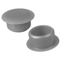 Plugs with flat head OD 6 Cover 10 Ht. 5,4 mm - PE Grey