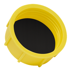 Threaded caps to cover M45x2 HDPE Yellow with sealing disk