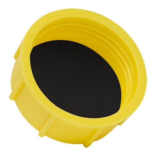 Threaded caps to cover 9/16x18UNF HDPE Yellow with sealing disk